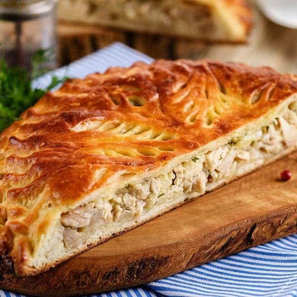 Пирог домашний с курицей (большой)